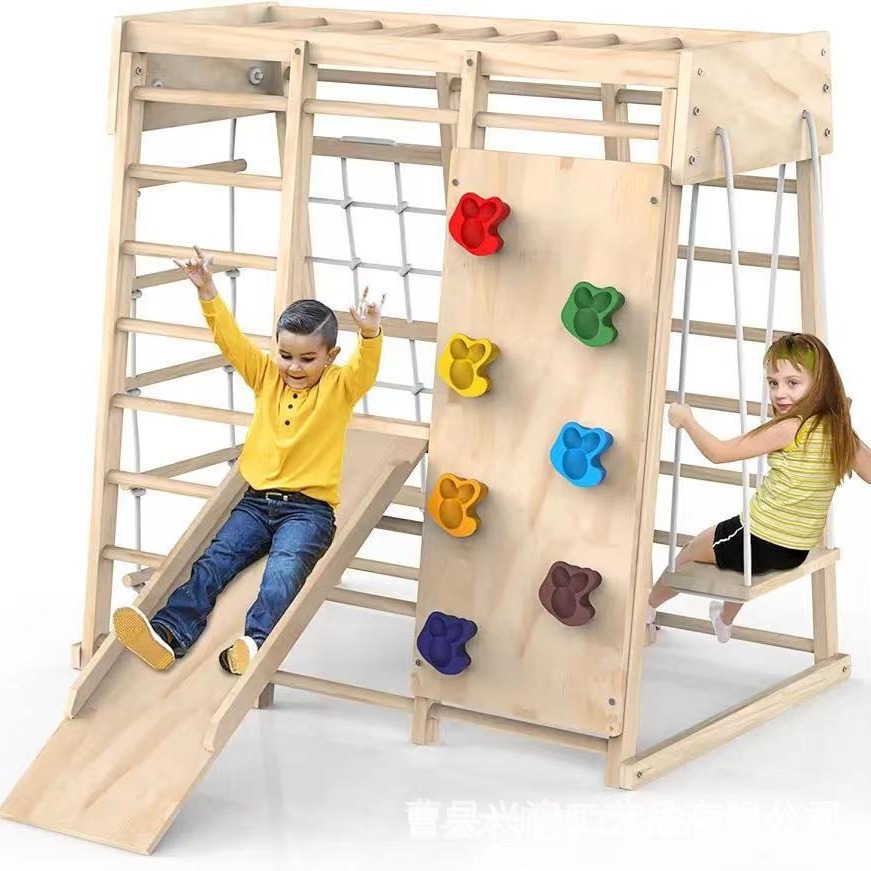 مجموعة ألعاب تسلق خشبية للأطفا - مراجعة Kids Outdoor Climbing Frame وسعره