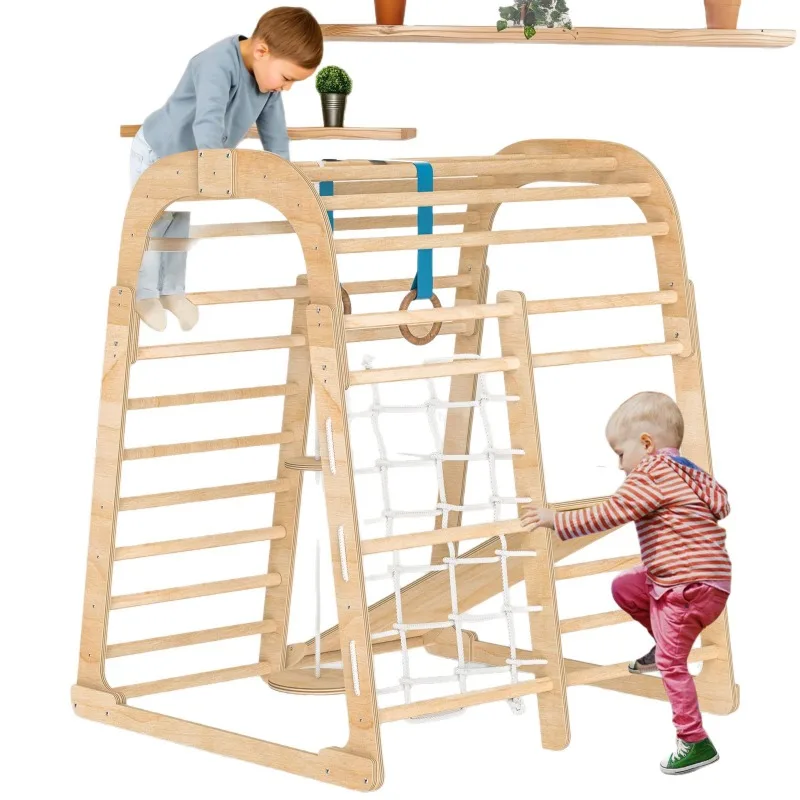 زحليقة أطفال خشبية صلبة للاستخ - مراجعة Kids Outdoor Climbing Frame وسعره