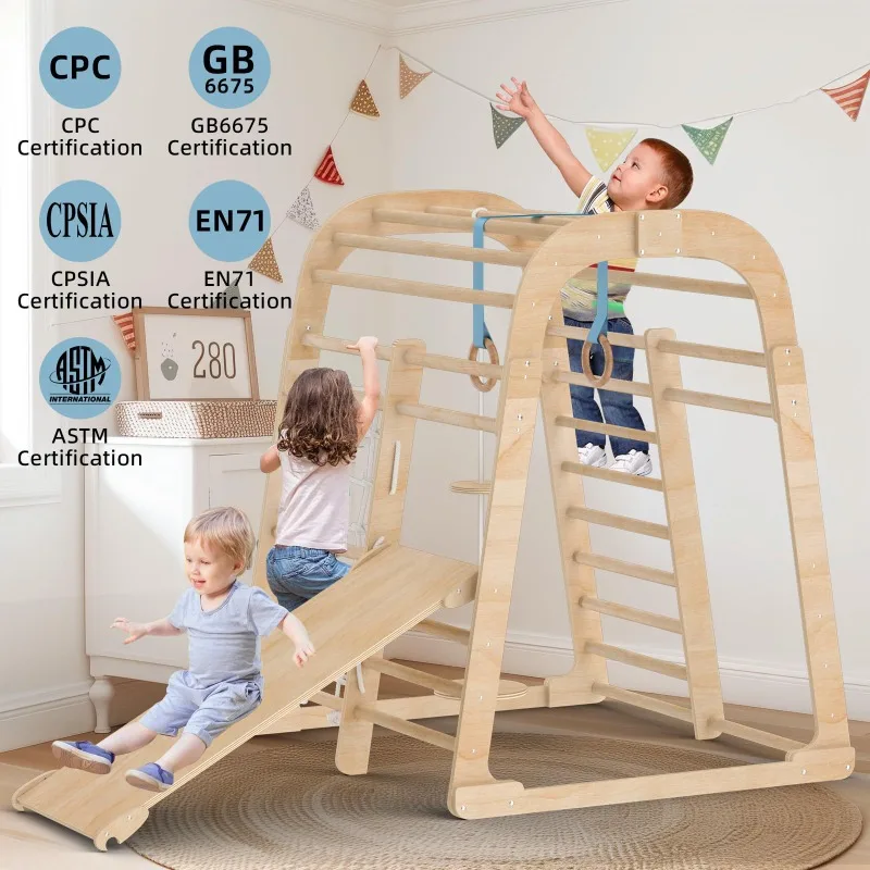 زحليقة أطفال خشبية صلبة للاستخ - مراجعة Kids Outdoor Climbing Frame وسعره