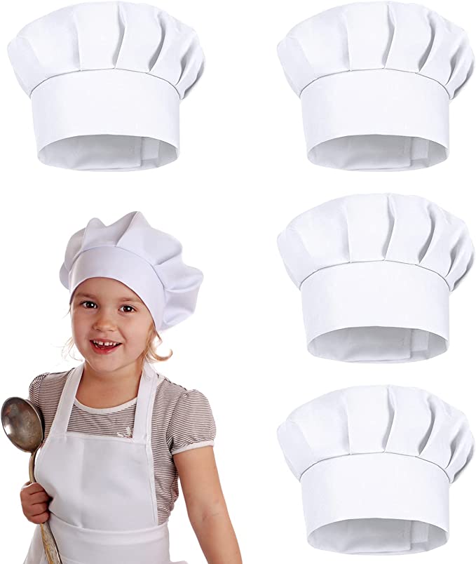 4 قطع قبعات طهاة بيضاء للأطفال - مراجعة Kids Outdoor Kitchen Accessories وسعره